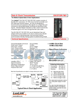 DX-7401-1 datasheet - DATA & CLOCK TRANSMISSION
