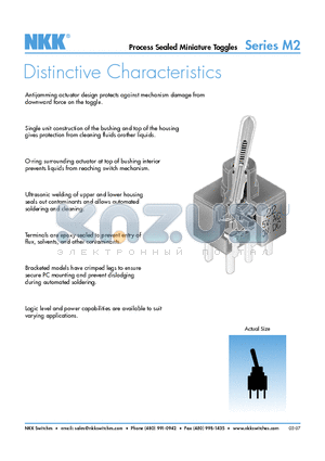 M2T12S4A5G05 datasheet - Process Sealed Miniature Toggles