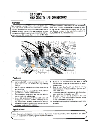 DX10-100SW-LNA datasheet - DX SERIES HIGH-DENSITY I/O CONNECTORS