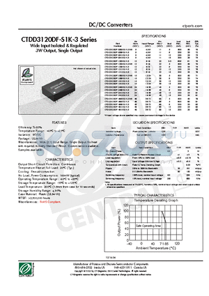 CTDD3120DF-1515-S1K-3 datasheet - DC/DC Converters