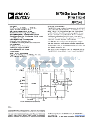 ADN2843CHIPSET-B datasheet - 10.709 Gbps Laser Diode Driver Chipset