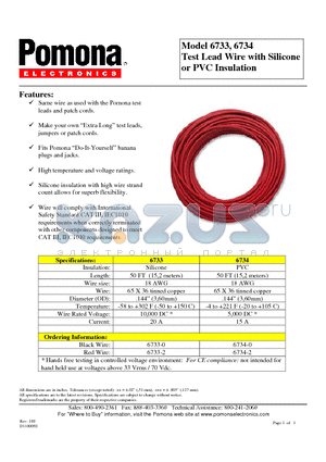 6734 datasheet - Test Lead Wire with Silicone or PVC Insulation