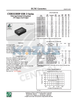 CTDD3220DF-1205-D3K-3 datasheet - DC/DC Converters