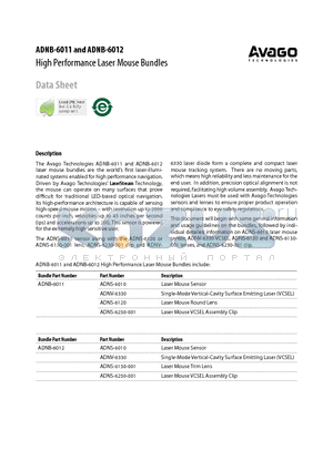 ADNB-6012 datasheet - High Performance Laser Mouse Bundles