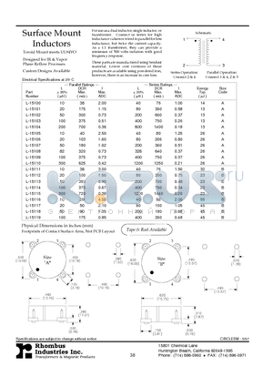 L-15111 datasheet - Surface Mount Inductors