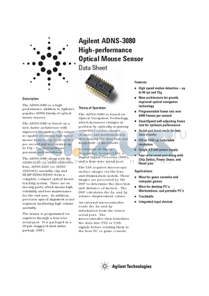 ADNS-3080 datasheet - High-performance Optical Mouse Sensor