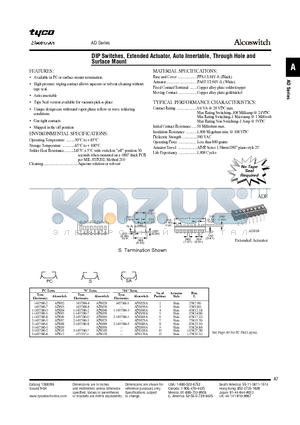 ADP10 datasheet - DIP Switches, Extended Actuator, Auto Insertable, Through Hole and Surface Mount