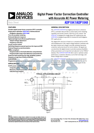 ADP1048 datasheet - Digital Power Factor Correction Controller