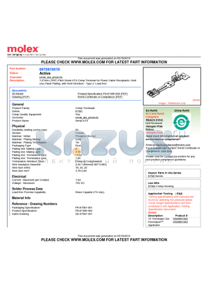 67581-0010 datasheet - 1.27mm (.050