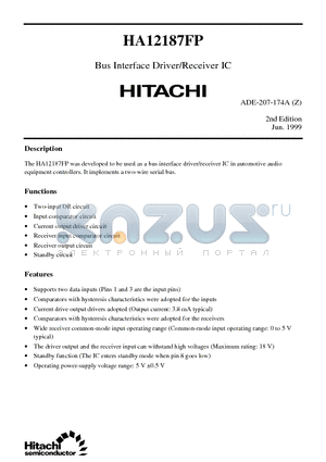 HA12187 datasheet - Bus Interface Driver/Receiver IC
