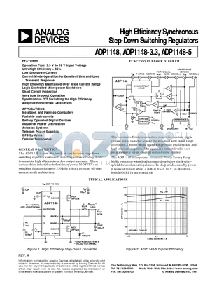 ADP1148AR datasheet - High Efficiency Synchronous Step-Down Switching Regulators