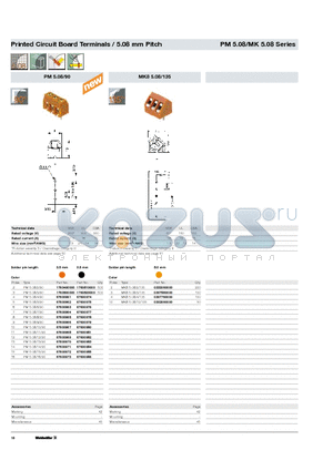 67600964 datasheet - Printed Circuit Board Terminals / 5.08 mm Pitch