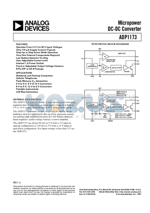 ADP1173AR-33 datasheet - Micropower DC-DC Converter