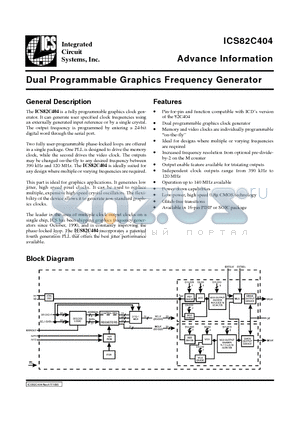 ICS82C404 datasheet - Dual Programmable Graphics Frequency Generator