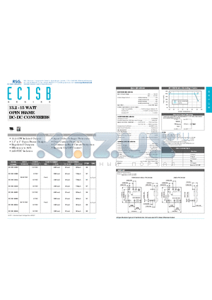 EC1SB-24S15 datasheet - 13.2 -15 WATT OPEN FRAME DC-DC CONVERTERS