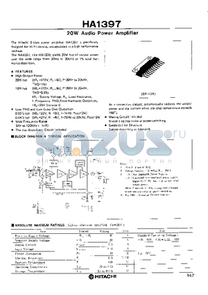 HA1397 datasheet - 20W AUDIO POWER AMPLIFIER