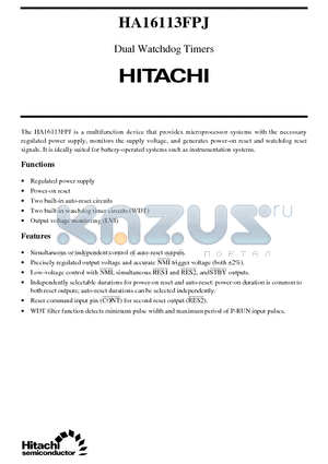 HA16113 datasheet - Dual Watchdog Timers