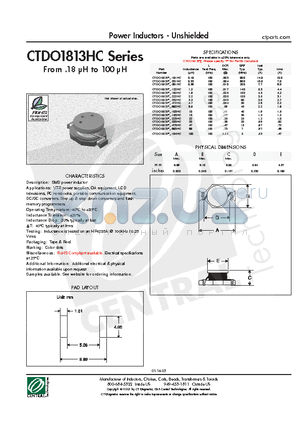 CTDO1813P-104HC datasheet - Power Inductors - Unshielded
