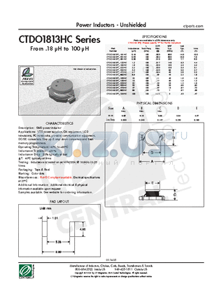 CTDO1813P-333HC datasheet - Power Inductors - Unshielded