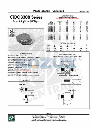 CTDO3308 datasheet - Power Inductors - Unshielded