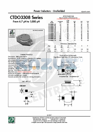 CTDO3308P-153 datasheet - Power Inductors - Unshielded