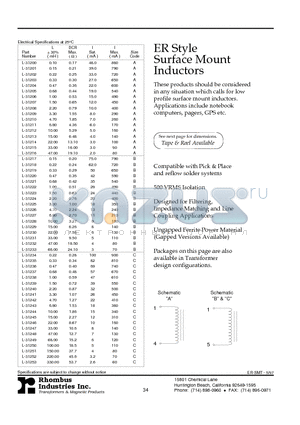 L-31203 datasheet - ER Style Surface Mount Inductors
