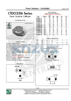 CTDO3316P-223 datasheet - Power Inductors - Unshielded