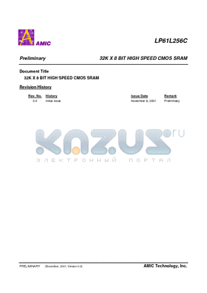 LP61L256CS-12 datasheet - 32K X 8 BIT HIGH SPEED CMOS SRAM