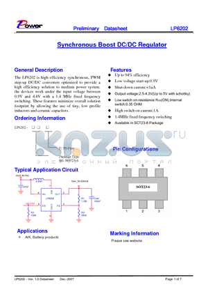 LP6202-B6F datasheet - Synchronous Boost DC/DC Regulator