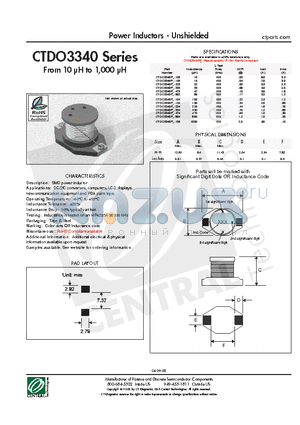 CTDO3340P-334 datasheet - Power Inductors - Unshielded