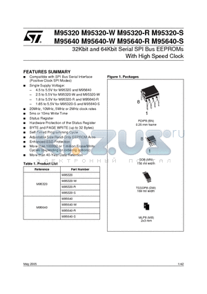 M95320-BN3G datasheet - 32Kbit and 64Kbit Serial SPI Bus EEPROMs With High Speed Clock