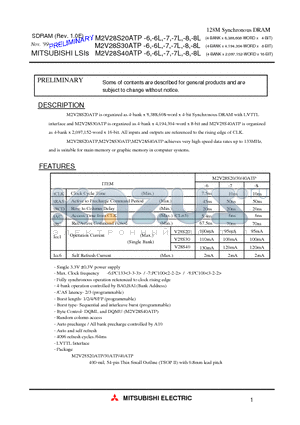 M2V28S20ATP-6 datasheet - 128M Synchronous DRAM