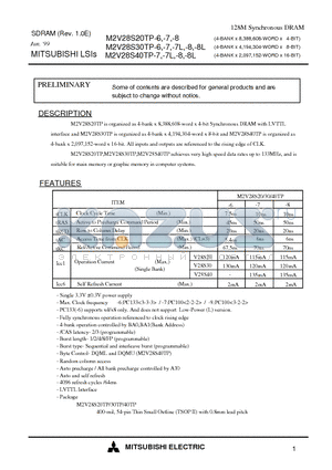 M2V28S30TP-8 datasheet - 128M Synchronous DRAM