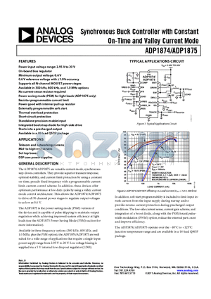 ADP1874-0.3-EVALZ datasheet - Synchronous Buck Controller with Constant On-Time and Valley Current Mode