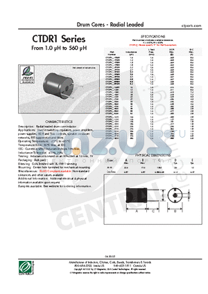 CTDR1-3R3M datasheet - Drum Cores - Radial Leaded
