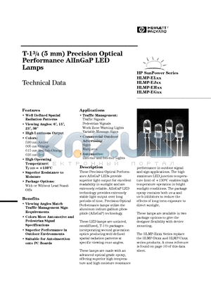HLMP-EG08-UW000 datasheet - T-13/4 (5 mm) Precision Optical Performance AlInGaP LED Lamps
