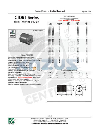 CTDR1F-121K datasheet - Drum Cores - Radial Leaded