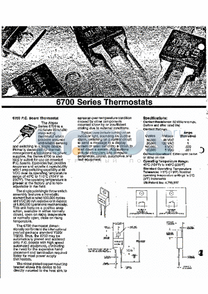 67F065 datasheet - 6700 SERIES THERMOSTATS