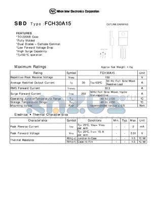 FCH30A15 datasheet - Schottky Barrier Diode