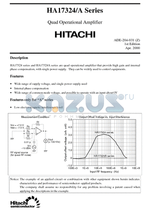 HA17324 datasheet - Quad Operational Amplifier