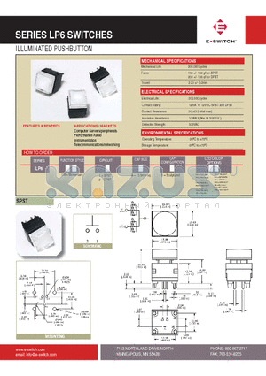 LP6OA1ASRB datasheet - ILLUMINATED PUSHBUTTON