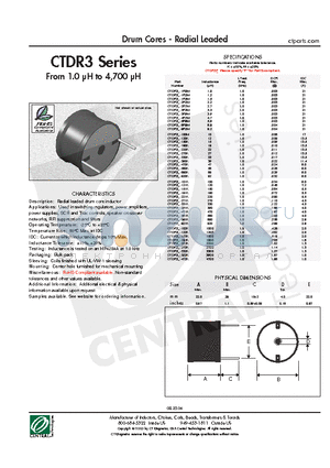 CTDR3-2R2M datasheet - Drum Cores - Radial Leaded