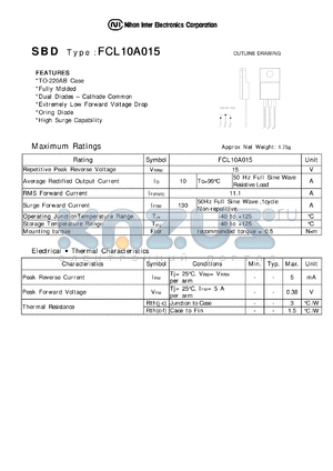 FCL10A015 datasheet - Extremely Low Forward Voltage drop Diode