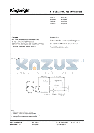 L-53SF4BT datasheet - T-1 3/4 INFRA RED EMITTING DIODE