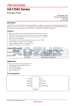 HA17555FP datasheet - Precision Timer