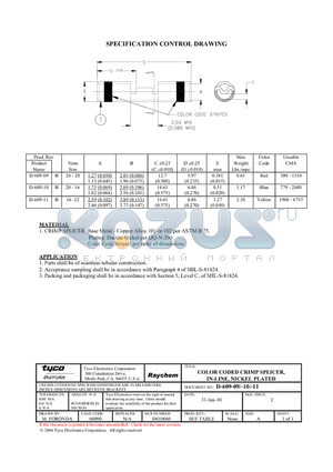 680330-000 datasheet - COLOR CODED CRIMP SPLICER, IN-LINE, NICKEL PLATED