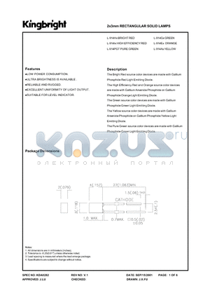 L-914ET datasheet - RECTANGULAR SOLID LAMPS