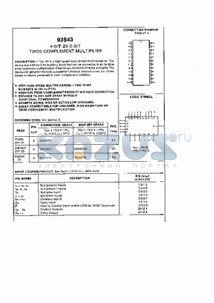 93S43DC datasheet - 4-BIT BY 2-BIT TWOS COMPLEMENT MULTIPLIER