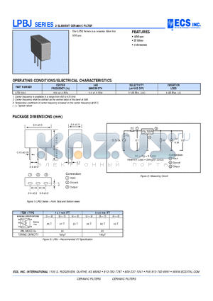 LPB450J datasheet - 2 ELEMENT CERAMIC FILTER