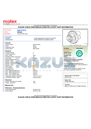 68147-0215 datasheet - License Plate Lamp